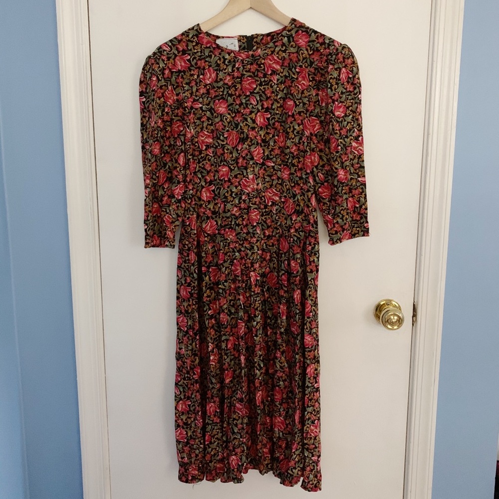 Vintage 80s/90s Autumn/Fall Cottagecore Dress